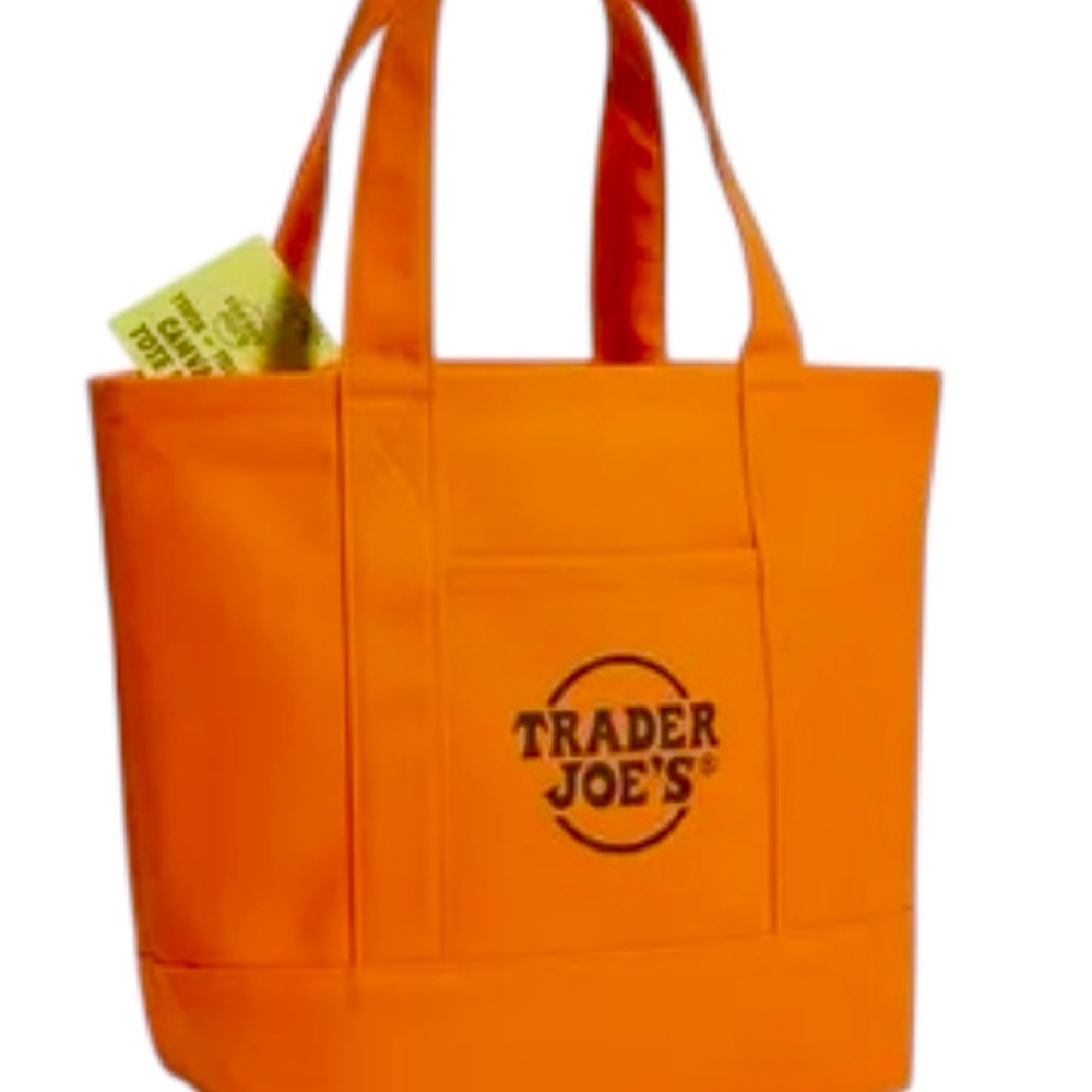 Trader Joe's Halloween Mini Canvas Limited Edition Tote Bag in Orange. NWT